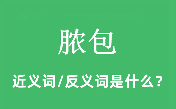 膿包的近義詞和反義詞是什么,膿包是什么意思
