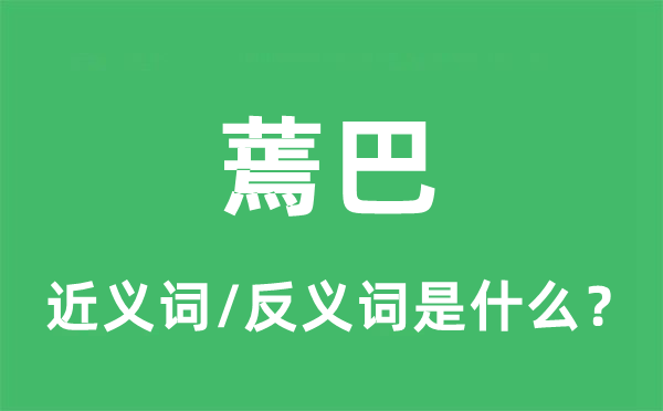 蔫巴的近義詞和反義詞是什么,蔫巴是什么意思