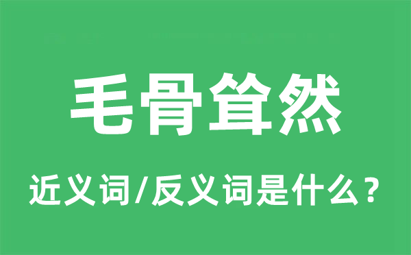 毛骨聳然的近義詞和反義詞是什么,毛骨聳然是什么意思