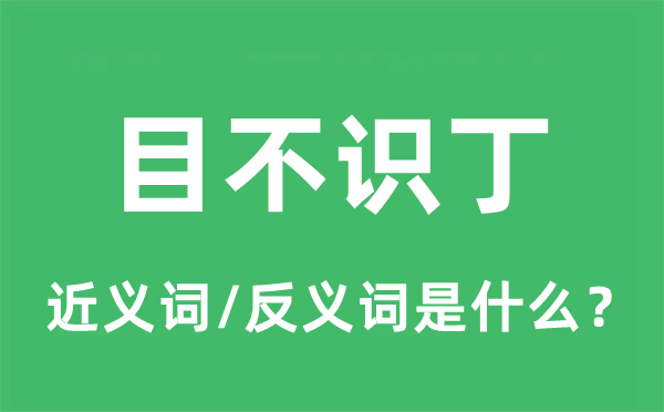 目不識(shí)丁的近義詞和反義詞是什么,目不識(shí)丁是什么意思