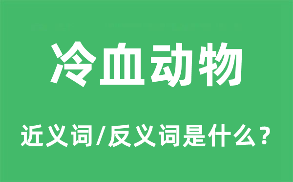 冷血動物的近義詞和反義詞是什么,冷血動物是什么意思