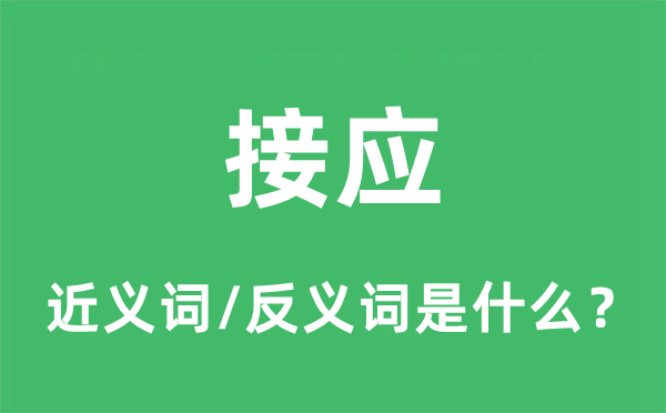接應(yīng)的近義詞和反義詞是什么,接應(yīng)是什么意思