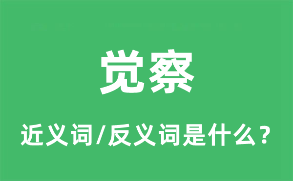 覺察的近義詞和反義詞是什么,覺察是什么意思