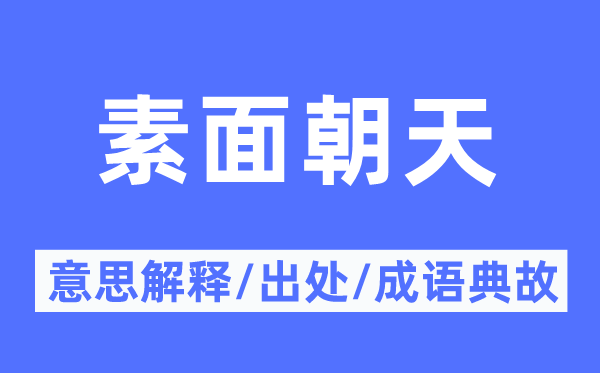 素面朝天的意思解釋,素面朝天的出處及成語典故