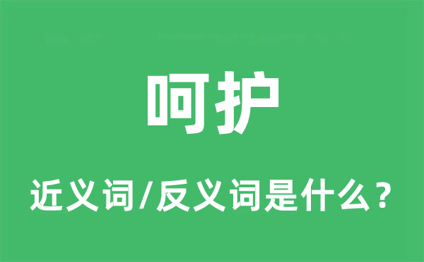 呵護的近義詞和反義詞是什么,呵護是什么意思