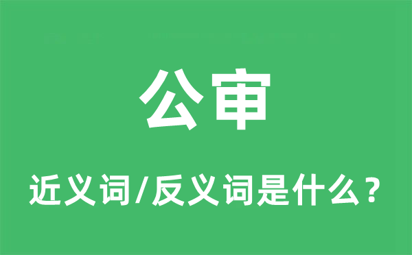 公審的近義詞和反義詞是什么,公審是什么意思