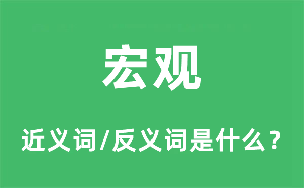 宏觀的近義詞和反義詞是什么,宏觀是什么意思