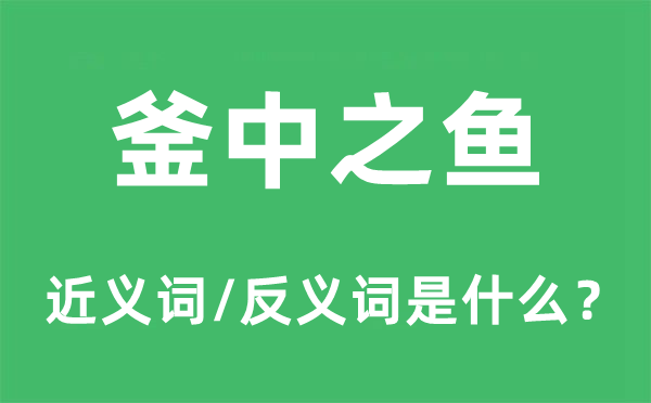 釜中之魚的近義詞和反義詞是什么,釜中之魚是什么意思