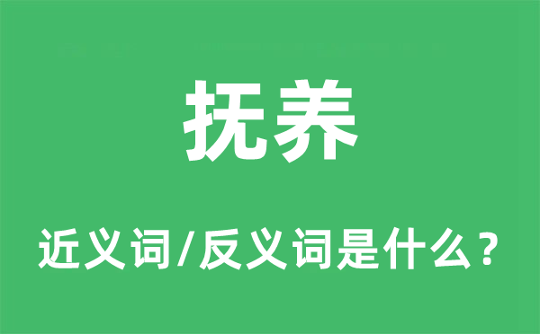 撫養(yǎng)的近義詞和反義詞是什么,撫養(yǎng)是什么意思