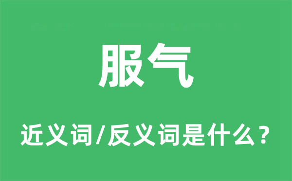 服氣的近義詞和反義詞是什么,服氣是什么意思