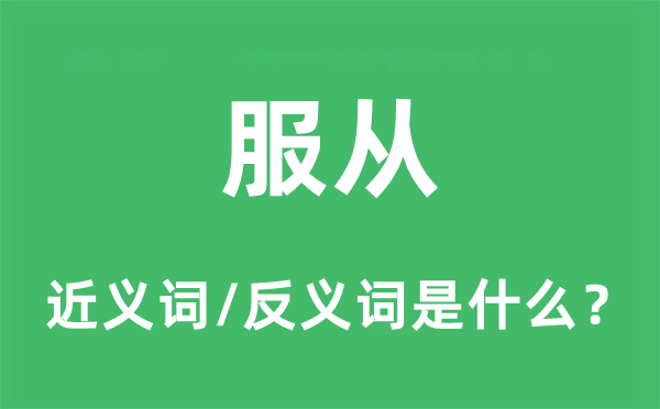 服從的近義詞和反義詞是什么,服從是什么意思