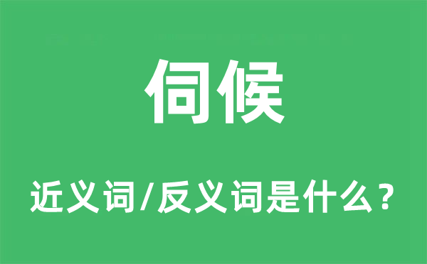 伺候的近義詞和反義詞是什么,伺候是什么意思