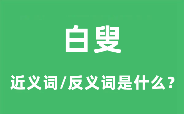 白叟的近義詞和反義詞是什么,白叟是什么意思