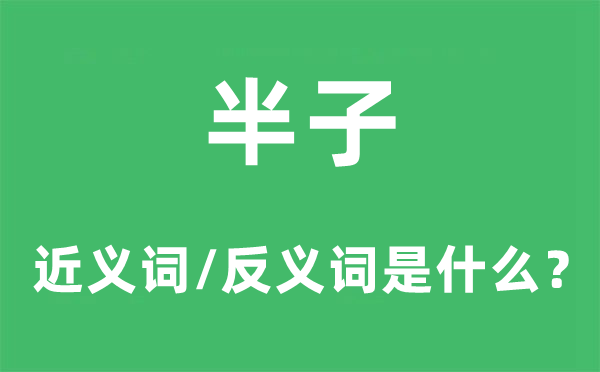 半子的近義詞和反義詞是什么,半子是什么意思