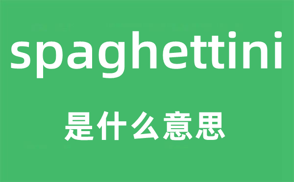 spaghettini是什么意思,spaghettini怎么讀,中文翻譯是什么