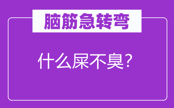 腦筋急轉(zhuǎn)彎：什么屎不臭？