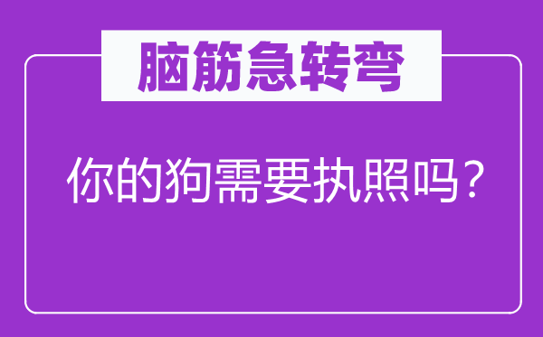 腦筋急轉(zhuǎn)彎：你的狗需要執(zhí)照嗎？