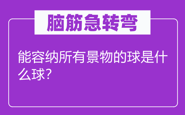 腦筋急轉(zhuǎn)彎：能容納所有景物的球是什么球？