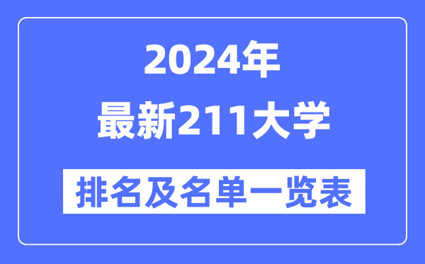 2024年最新211大學排名及名單一覽表（共115所）