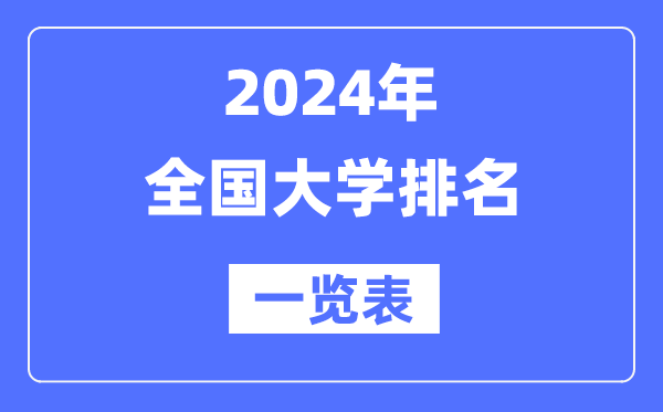 2024最新全國大學(xué)排名一覽表（前100名）