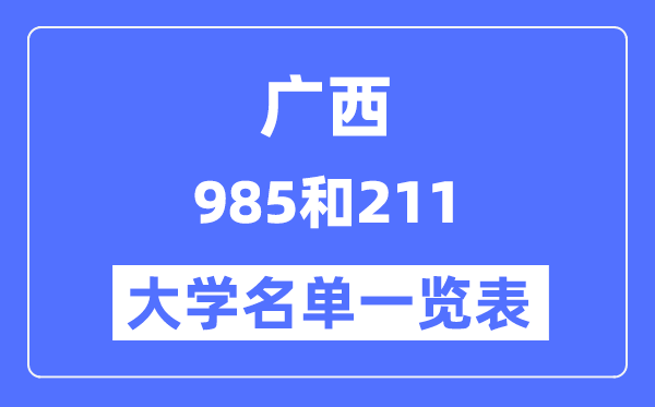 廣西有哪些大學是985和211,廣西985和211高校名單一覽表