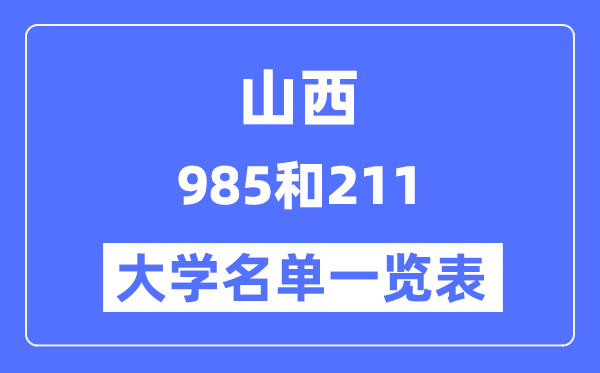 山西有哪些大學(xué)是985和211,山西985和211高校名單一覽表