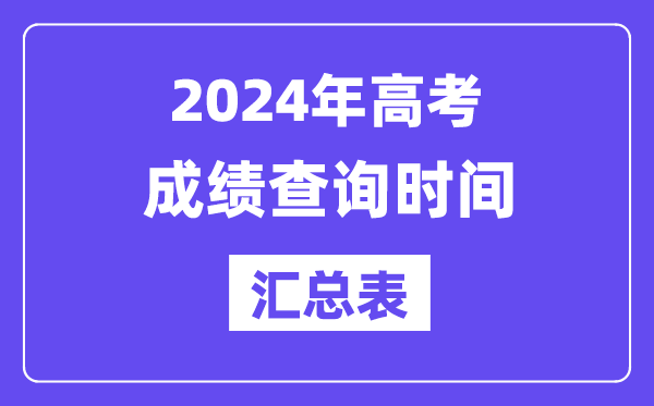 2024年全國各地高考成績查詢時間匯總表(完整版)