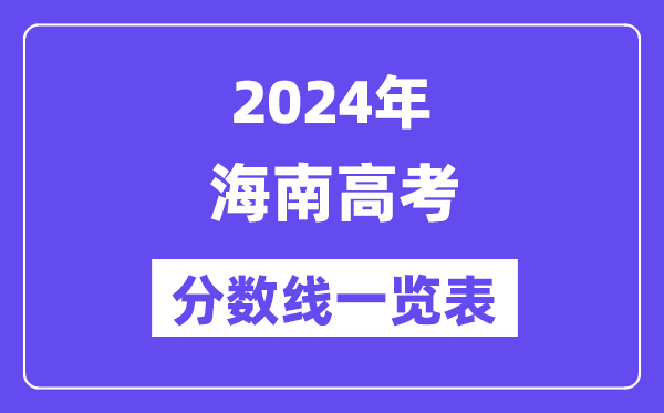 2024年海南高考分?jǐn)?shù)線一覽表(含一本,二本,??品?jǐn)?shù)線)