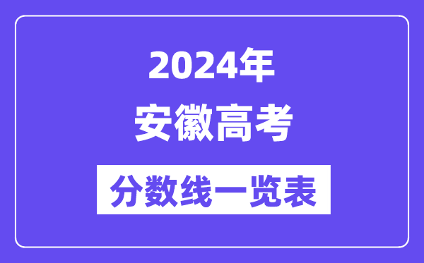 2024年安徽高考分數(shù)線一覽表(含一本,二本,??品謹?shù)線)