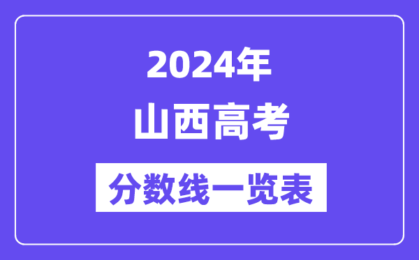 2024年山西高考分?jǐn)?shù)線一覽表(含一本,二本,專科分?jǐn)?shù)線)