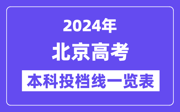 北京2024年高考本科批投檔線一覽表(2025年參考)