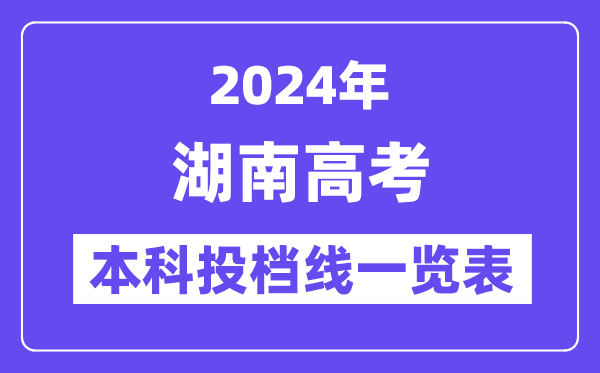 湖南2024年高考本科批第一次投檔線一覽表(2025年參考)