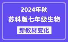 2024年秋蘇科版七年級生物新教材