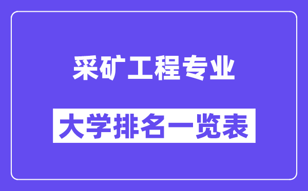 全國采礦工程專業(yè)大學(xué)排名一覽表（最新排行榜）