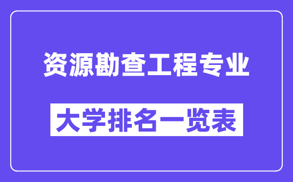 全國資源勘查工程專業(yè)大學(xué)排名一覽表（最新排行榜）