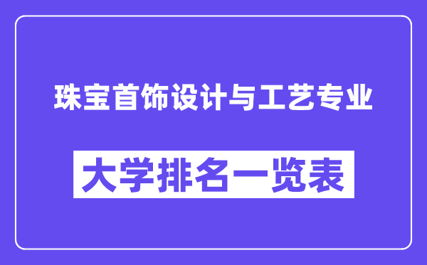 全國(guó)珠寶首飾設(shè)計(jì)與工藝專業(yè)大學(xué)排名一覽表（最新排行榜）