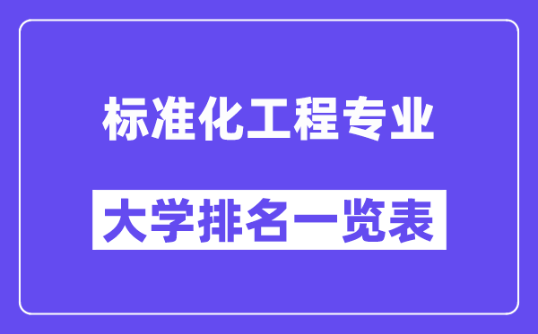 全國標準化工程專業(yè)大學(xué)排名一覽表（最新排行榜）