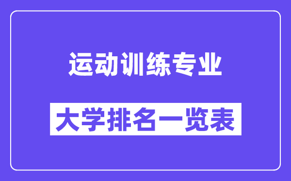 全國運(yùn)動(dòng)訓(xùn)練專業(yè)大學(xué)排名一覽表（最新排行榜）