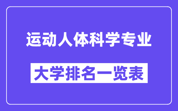 全國(guó)運(yùn)動(dòng)人體科學(xué)專業(yè)大學(xué)排名一覽表（最新排行榜）