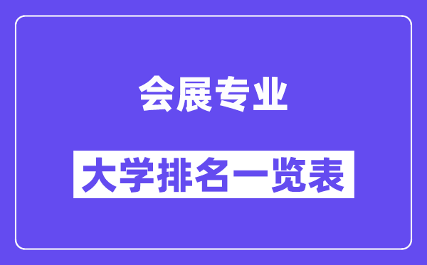 全國會展專業(yè)大學排名一覽表（最新排行榜）