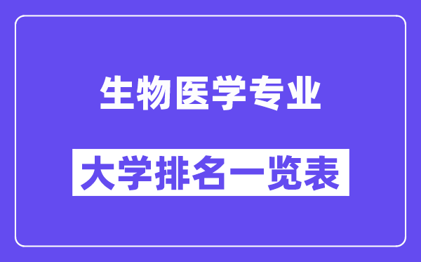全國生物醫(yī)學(xué)專業(yè)大學(xué)排名一覽表（最新排行榜）