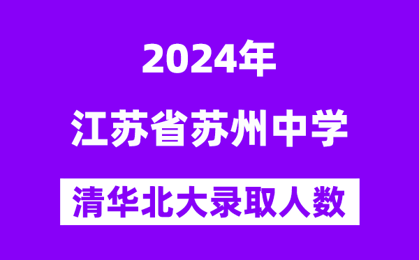 2024年蘇州中學(xué)考入清華北大人數(shù)是多少？附歷年分?jǐn)?shù)線