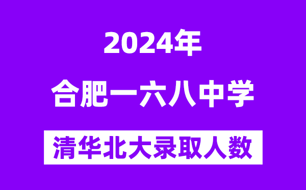 2024年合肥一六八中學(xué)考入清華北大人數(shù)是多少？附歷年分?jǐn)?shù)線