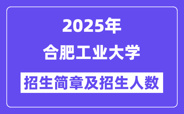 合肥工業(yè)大學(xué)2025高考招生簡(jiǎn)章及各省招生計(jì)劃人數(shù)