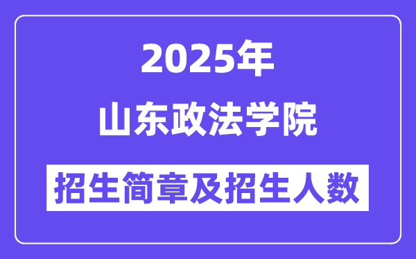 山東政法學(xué)院2025高考招生簡章,各省招生計(jì)劃人數(shù)匯總