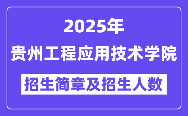貴州工程應(yīng)用技術(shù)學(xué)院2025高考招生簡章,各省招生計(jì)劃人數(shù)匯總