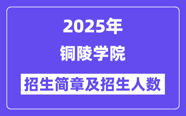 銅陵學院2025高考招生簡章,各省招生計劃人數(shù)匯總