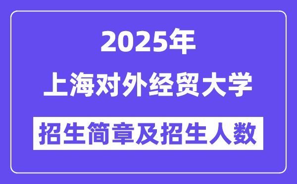 上海對外經(jīng)貿(mào)大學(xué)2025高考招生簡章,各省招生計劃人數(shù)匯總