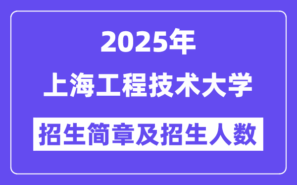 上海工程技術(shù)大學(xué)2025高考招生簡章,各省招生計劃人數(shù)匯總