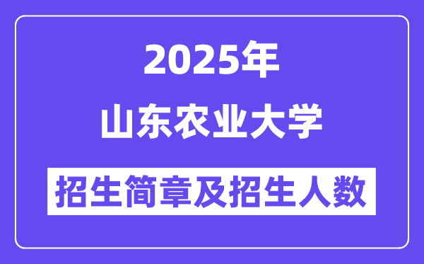 山東農(nóng)業(yè)大學(xué)2025高考招生簡章,各省招生計(jì)劃人數(shù)匯總
